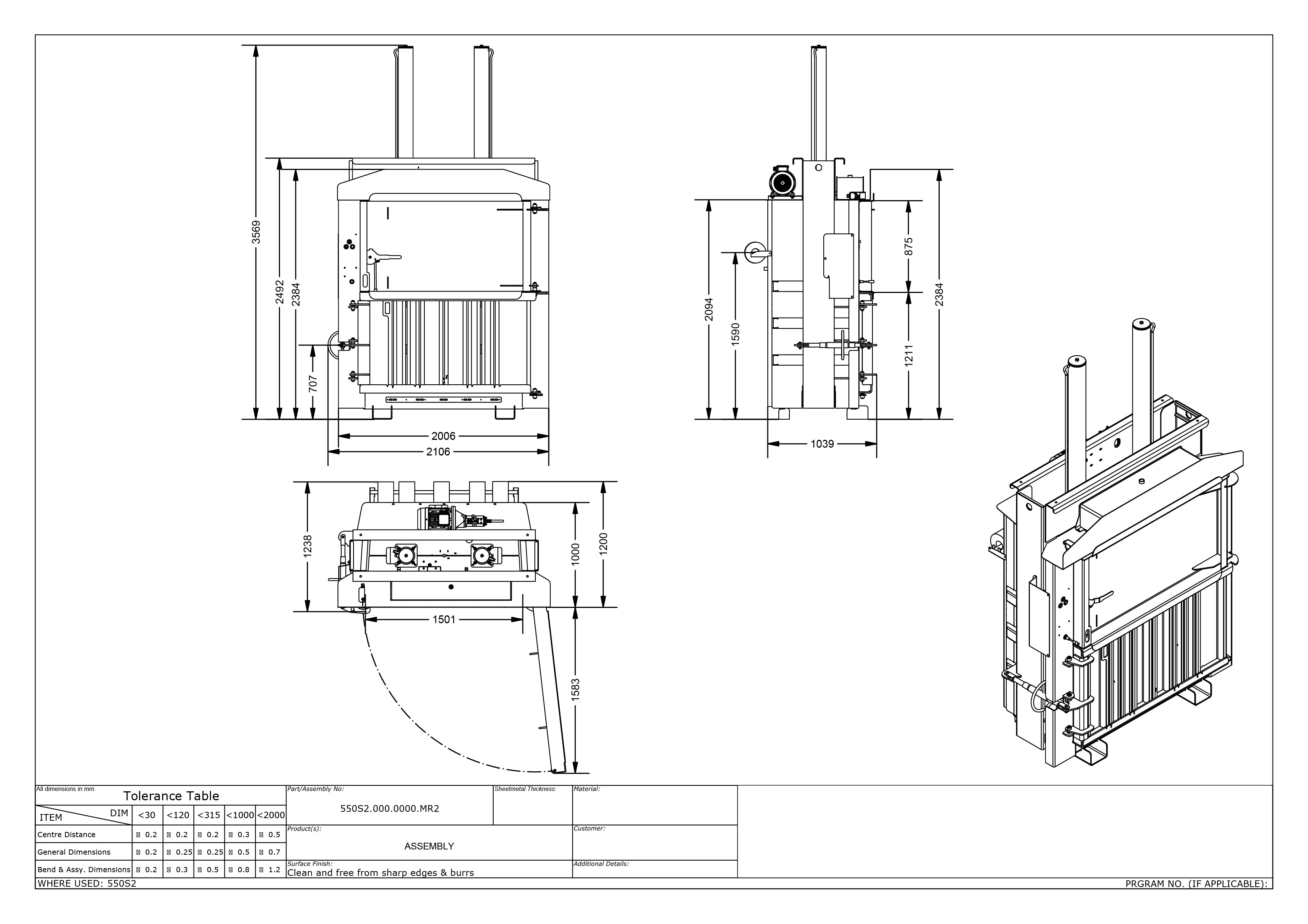 planos y cotas RL1046HD
