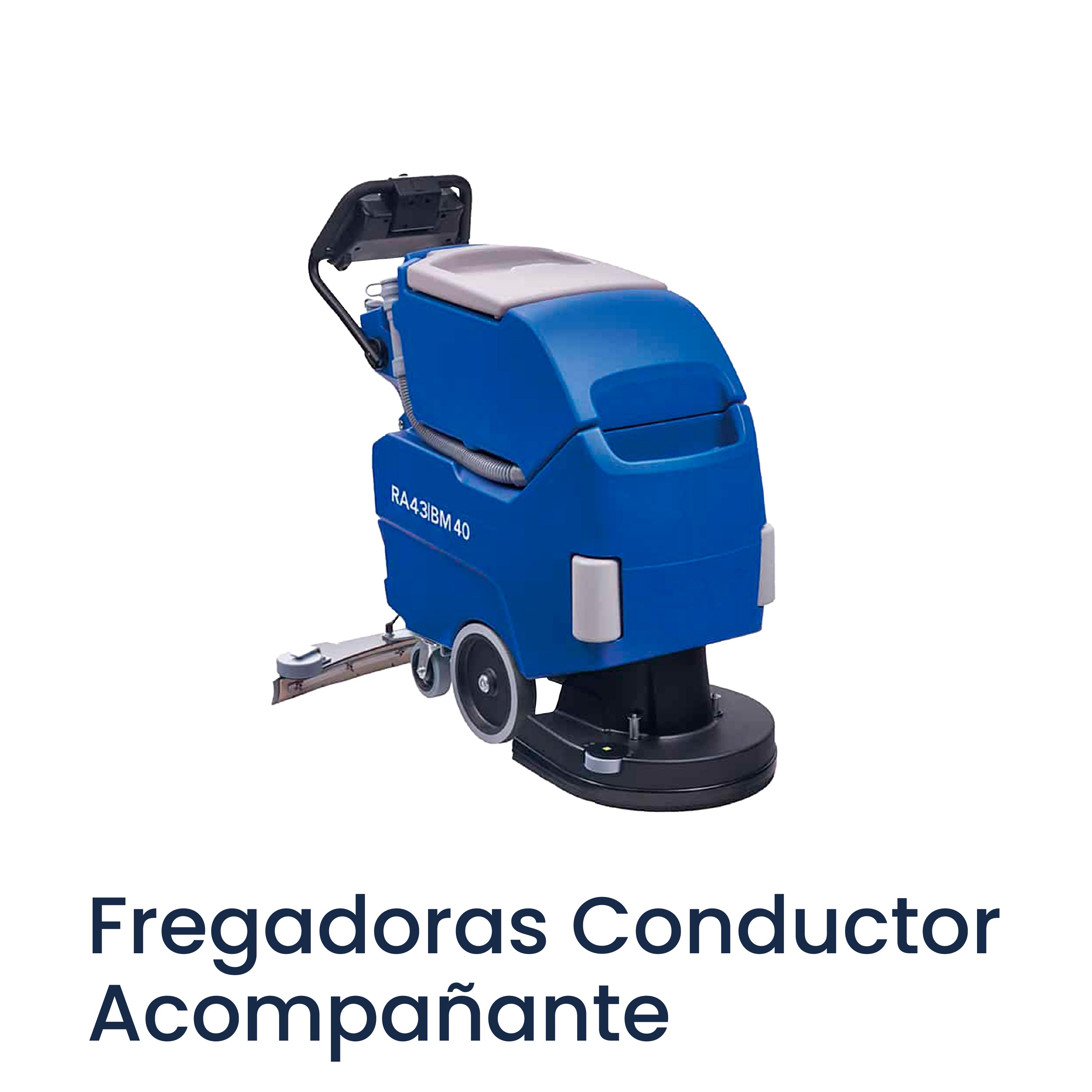 Fregadora de conductor acompañante para limpieza de suelos con trabajo continuo