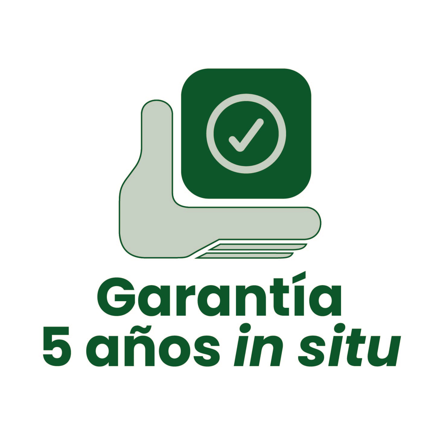 Icono de garantía de 5 años in situ con servicios incluidos