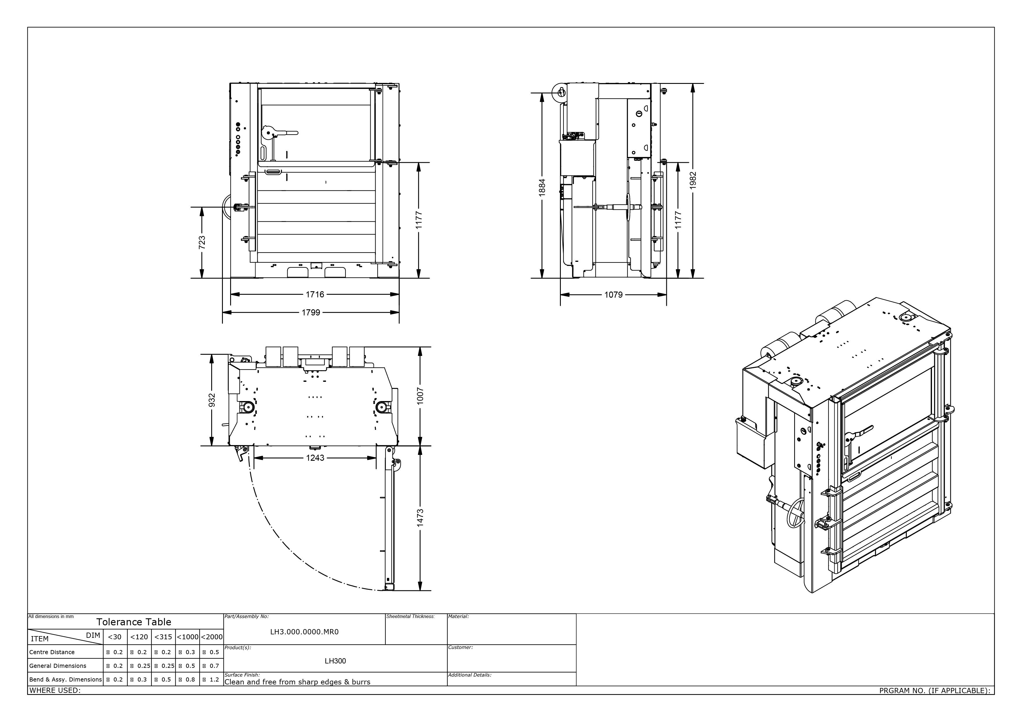 Planos y cotas RLLH454